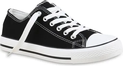 Produktbild von Mytrendshoe Damen Sneakers Kult Sportschuhe Stoffschuhe Freizeit Look 814414, Farbe: Schwarz, Größe: 36