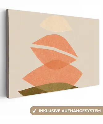 Produktbild von OneMillionCanvasses® - Leinwandbilder - 150x100 cm, Formen - Pastell - Farben - Abstrakt, Wandbilder Kunstdruck Wanddekoration - Foto auf Leinwand - Gemälde auf Holzrahmen