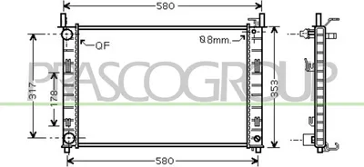 Produktbild von PRASCO FD340R003 Kühler Wasserkühler Motorkühler für FORD Fiesta Mk5 Schrägheck (JH1, JD1, JH3, JD3) FUSION (JU) Fiesta Mk5 Kastenwagen für MAZDA 2
