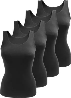 Produktbild von Yenita® Seamless Unterhemd - Top 4er Set Tank Top L schwarz