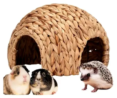 Produktbild von Rohrkolben-Kaninchenhaus – handgefertigte Nestmatte und kaubares Versteckspielzeug