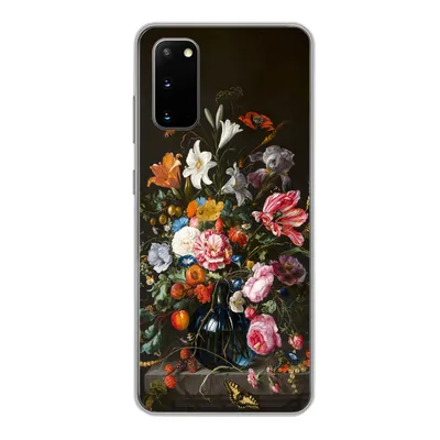 Produktbild von MuchoWow® Handyhülle Schutzhülle Hülle für Samsung Galaxy S20 Vase mit Blumen - Jan Davidsz de Heem - Kunst Silikon Softcase Handy Hülle - Bild
