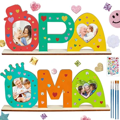 Produktbild von Fotoliste mit Holzbuchstaben OPA OMA - Kreatives DIY Set für personalisierte Geschenke