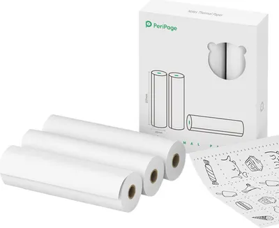 Produktbild von PeriPage 107 x 30 mm Hinweise Thermopapierrolle BPA-frei Nicht klebendes Quittungsdruckpapier Wasserdicht Ölfest Reibungssicher für PeriPage A9 Max / A9s Max Mini Wireless BT Thermo-Mobildrucker, 3 Rollen