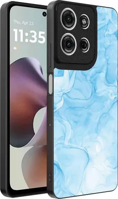 Produktbild von Geeignet für Motorola Moto G56 Telefon Fall mit Marmor-Druck - TPU zurück Abdeckung Fall Marmor-Design - Hellblau - Smartphonica