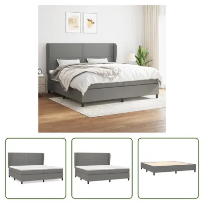 Produktbild von The Living Store Boxspringbett mit Matratze Dunkelgrau 200x200 cm Stoff