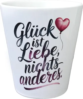 Produktbild von Glück ist Liebe Blumentopf Herz Luftballon
