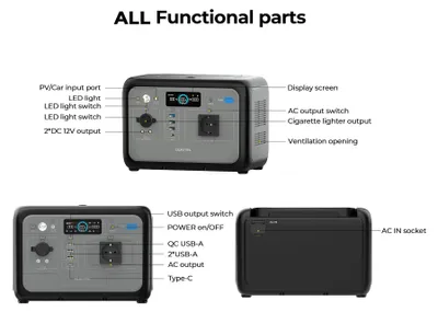 Produktbild von Tragbare Powerstation - P800E Solargenerator - 800W Ausgangsleistung - 512Wh LiFePO4 Akku - 220V EU-Steckdose - Notstrom und Camping