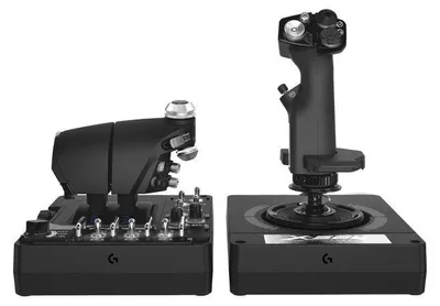 Produktbild von Logitech G X56 H.O.T.A.S. System, 189 programmierbare Befehle, RGB Beleuchtung, 16-Bit Querruder