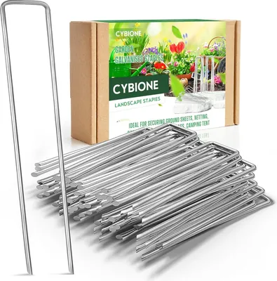 Produktbild von 150 mm Erdanker für Unkrautvlies - Gartenanker Kunstrasenanker Erdverankerungen zur Befestigung von Unkrautbekämpfungsfolie Kunstrasenteppichen Schläuchen Zelten und mehr