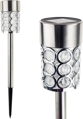 Produktbild von Solarbetriebene Lampe Glamour Silberkristalle Gartenmast