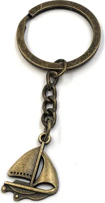 Produktbild von Onwomania Schlüsselanhänger Segelboot Schiff Dampfer Bronze Metall Anhänger Charm