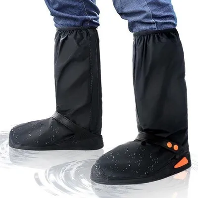 Produktbild von Regenstiefel mit Schnellzuschnallverschluss - Anti-Rutsch - Schwarz - Reflexionsfähigkeit - Faltschutz - Größe S (36-37)