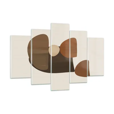 Produktbild von Bilder auf glas - 5 Teile - Abstraktion Braun Minimalismus - 150x100cm - Glasbilder - Wandbilder - Bilder - Wanddekoration aus Glas - Glas Bilder - Wandbild auf Glas - GEA150x100-4212