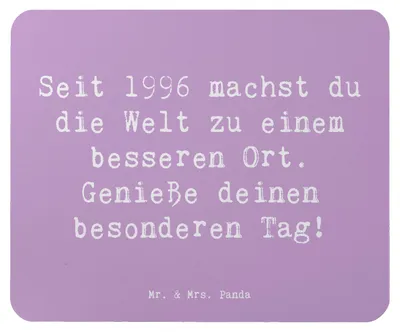 Produktbild von Mr. & Mrs. Panda Mauspad Spruch 1996 Geburtstag - Lavendeltraum - Geschenk, Mouse Pad, pc, Glückwunsch, Mousepad, Jahrgang, Geschenke für, computer, positive Energie