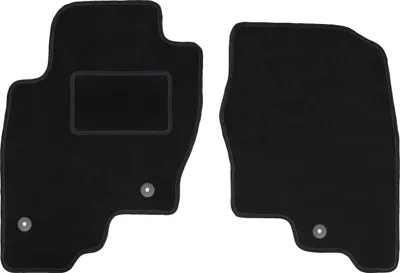Produktbild von Velours-Fußmatten Vorne passend für Nissan Pathfinder R51 (SUV, Bj. 2004-2014) –  schwarz, passgenau, mit Befestigungen set 2 Stk. - STANDARD