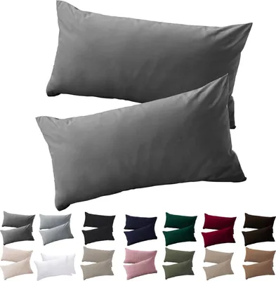 Produktbild von Kissenbezug Anthrazit Mikrofaser 40x80 2er Set Reißverschluss