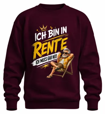 Imagen del producto de Soy jubilado, no tengo que hacer nada. (Camiseta/sudadera con texto sarcástico: "Abuelo"). Color: burdeos. Talla: XL