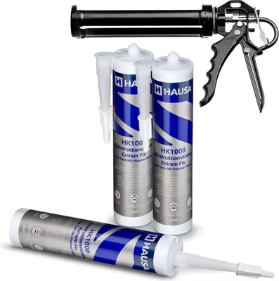 Produktbild von HAUSA High-Tack Montagekleber HK1000 400 kg/10cm? + Kartuschenpresse 3 x 290ml