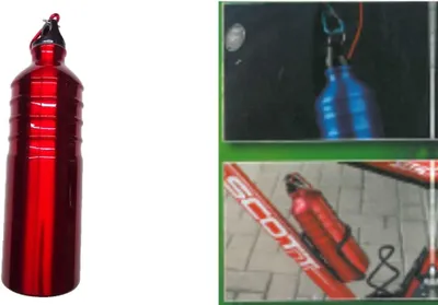 Produktbild von Aluminium Trinkflasche 0,75l mit Karabiner Alu Wasserflasche Sportflasche Fahrradflasche Aluflasche