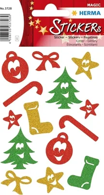 Produktbild von HERMA 3728, Papier, Grün, Rot, Gelb, Permanent, Junge/Mädchen, Weihnachten, 14 Stück(e)