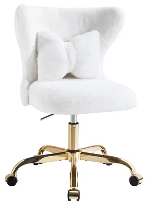 Image de Tablette de maquillage pour filles avec chaise, équipée de roulettes et réglable en hauteur