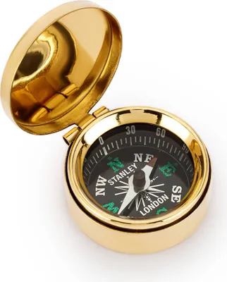 Produktbild von Maritim Kleiner Kompass 3,5cm mit Deckel aus Messing gold Taschenkompass