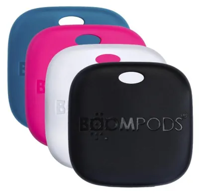 Produktbild von Boompods Boomtag Rechargeable 4er Black, Blue, White, Pink