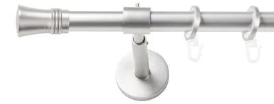 Produktbild von SN Deco Gardinenstange Lyon, 19 mm, 1-läufig, Stahl, Komplett-Set mit Ringen, geschlossener Träger, 150 cm, chrom matt