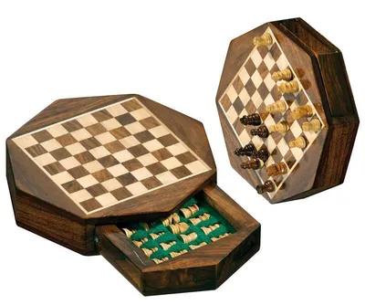 Produktbild von Philos Magnetisches Reise Schachspiel Octagon Mini 10 mm Feld, 15 mm König