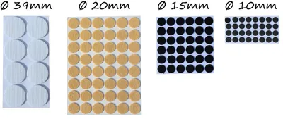 Produktbild von Filzgleiter Set 124 teilig verschiedene Größen Möbelgleiter schwarz weiß beige