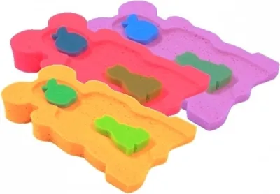 Produktbild von BADO Baby Badematratzenschwamm MINI - rot/rosa/orange, lila