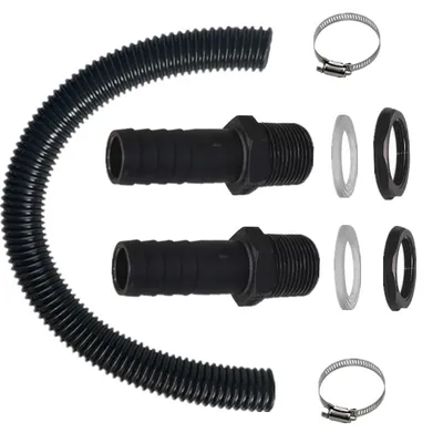 Produktbild von Regentonnen verbindungsset, Regentonnendurchführung,50cm Verbindungsschlauch + 2 Schlauchstutzen 25mm,für Regentonne,Wassertanks,Zisternen