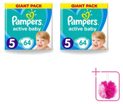 Immagine prodotto di 2 pannolini Pampers Active Baby, taglia 5 (11-16 kg) - confezione risparmio - 2 pezzi