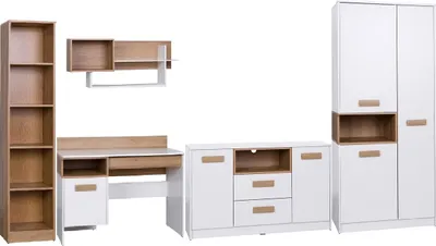Produktbild von Marmex Grant SET 07 - Bücherregal, Schreibtisch, Wandregal, Kommode, Kleiderschrank