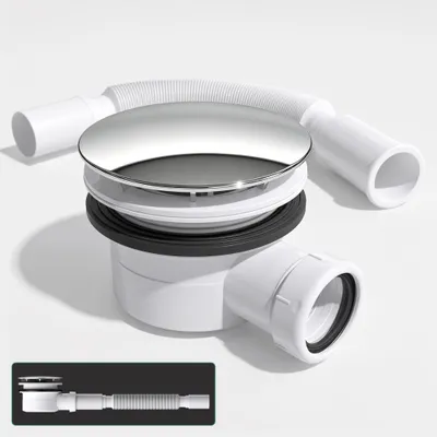 Produktbild von Mai & Mai Ablaufgarnitur AL01 für eine Duschtasse Duschwanne Abfluss Durchmesser: 45mm Ablaufloch Durchmesser: 90mm