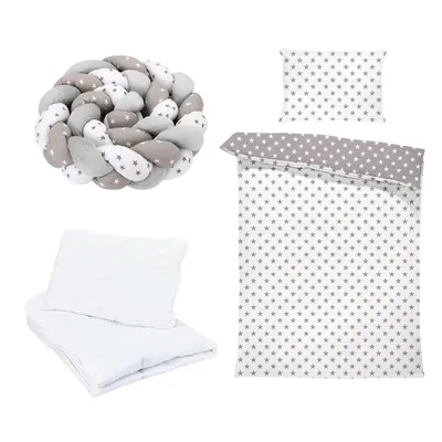 Zdjęcie produktu dla Pościel dziecięca 100 x 135 cm zestaw kołdra i poduszka pościel dziecięca wykonana z bawełny kołdra dziecięca 100x135 poduszka 60x40 i element dekoracyjny 200cm gwiazdki