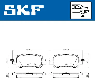 Produktbild von SKF VKBP 90418 A Bremsbeläge Satz Hinten Bremsklötze für MAZDA CX-5 (KE, GH) CX-3 (DK)