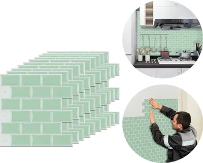 Produktbild von LZQ 10 Stück 3D Fliesenaufkleber 30×30 cm,Badezimmer Fliesenfolie Rechteck Fliesensticker für Bad Küche, Selbstklebend Wandfliesen Dekor, PVC Fliesen Selbstklebend Fliesendekor (Stil 6)