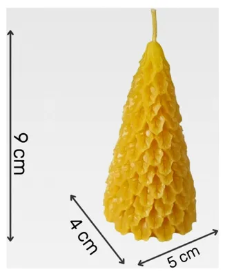 Produktbild von Bienenwachskerze Tannenbaum 9 cm – handgegossene Figurenkerze aus 100% Bienenwachs