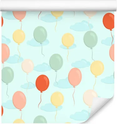 Produktbild von 10m VLIES TAPETE Rolle Kinderzimmer Himmel Motiv Wolken Bunte Ballons XXL