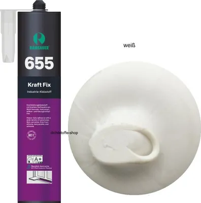 Produktbild von Ramsauer 655 Kraft Fix 1K Hybrid Klebstoff 450g Kartusche weiß