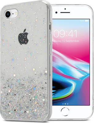 Obrázek produktu pro Cadorabo pouzdro pro Apple iPhone 7 / 7S / 8 / SE 2020 Ochranné pouzdro v průhledném pouzdře na mobilní telefon TPU pouzdro Glitter Cover Case