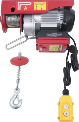 Image de 440 lbs Treuil électrique Treuil à câble Ascenseur automatique Palan à câble avec télécommande sans fil Grue de plafond fil d'acier galvanisé avec interrupteur d'arrêt