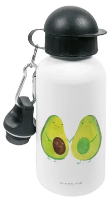 Produktbild von Mr. & Mrs. Panda Trinkflasche Avocado Pärchen - Weiß - Geschenk, Wasserflasche, Geburt, Kinder, Hochzeit, Familie, Liebe, Kindergarten, Sportflasche, Kindertrinkflasche