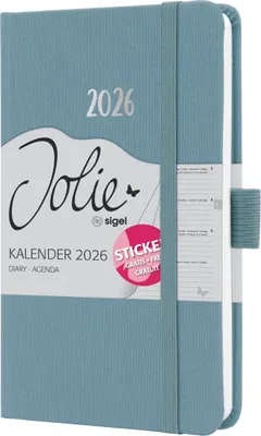 Image de sigel J6400 sigel Calendrier de poche Jolie Feel 2026, textile, A6, bleu