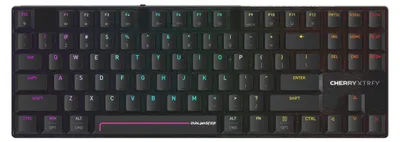 Produktbild von CHERRY MX 8.2 Pro TMR Wireless, Verkabelt & Kabellos, USB + RF Wireless + Bluetooth, Magnetic-mechanical key switch, QWERTZ, RGB-LED, Silber, Weiß