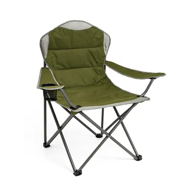 Produktbild von greemotion Campingstuhl Premium Anglerstuhl Grün klappbar 60x60x105 cm