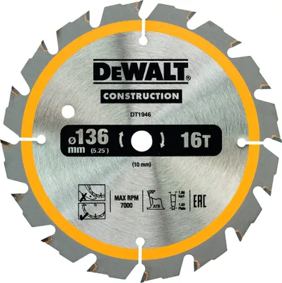 Produktbild von DeWalt Kreissägeblatt Akku 136/10 mm 16WZ