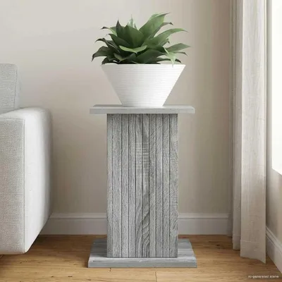 Immagine prodotto di Supporto per piante in legno, colore grigio, dimensioni 12 x 30 x 43 cm